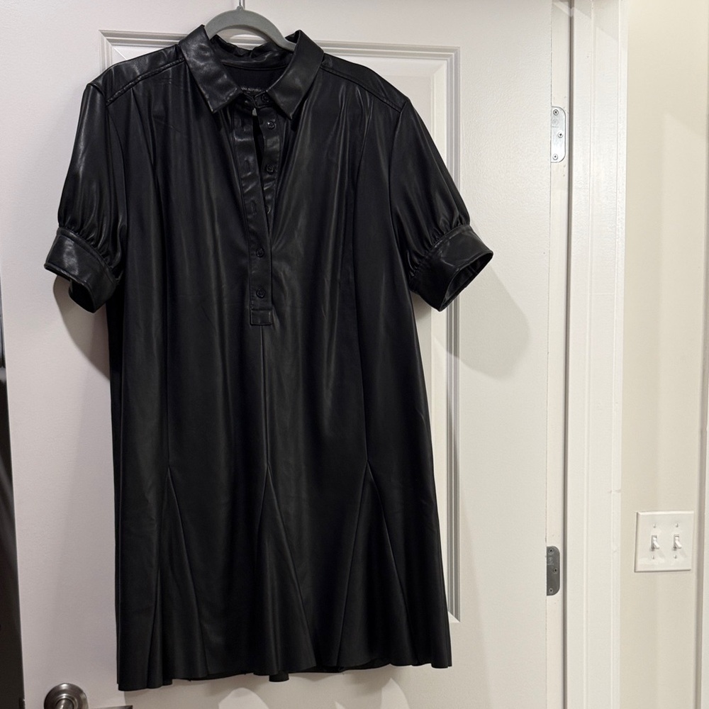 Banana Republic Black Leather Women's Dress